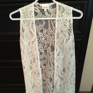 LuLaRoe Joy - White Floral Lace